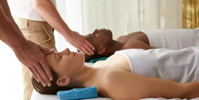 One 60-Minute Couples Combination Back & Foot Massage with Hot Stones