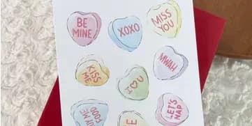 Big Moods Candy Heart Day Card