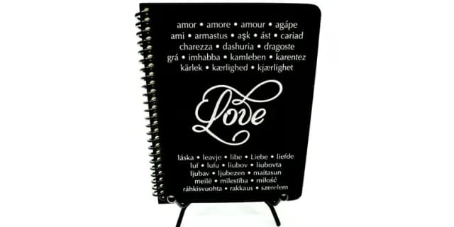 Ars Antigua by The Drexler Collection - "The Word" Themed Spiral Notebook (Love, Sex, Friendship, Money)
