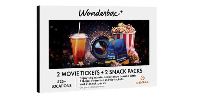 2 Premiere Movie Tickets to REGAL® with 2 SnackPacks