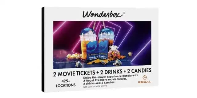 2 Premiere Movie Tickets to REGAL®, 2 Regular Drinks with 2 Candies