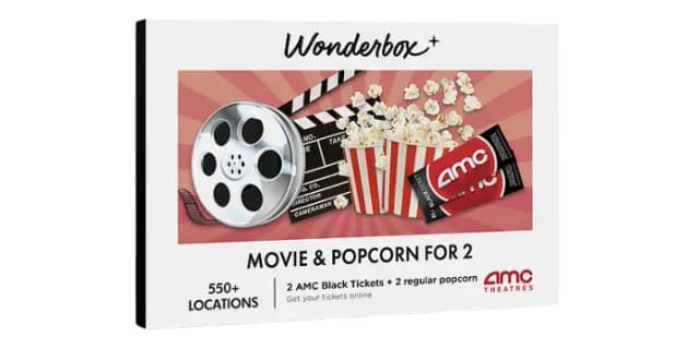 2 Black Movie Tickets to AMC Theatres® with 2 Regular Popcorns