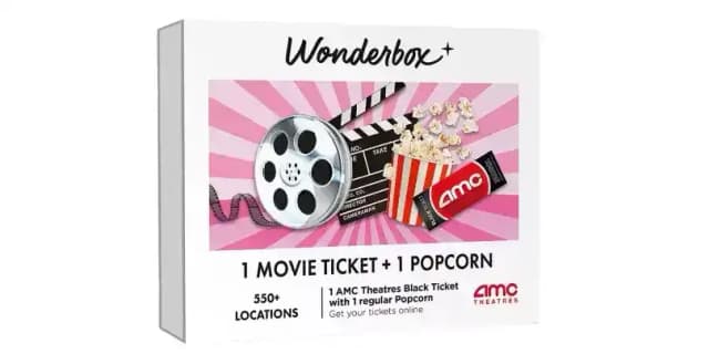 1 Black Movie Ticket to AMC Theatres® with 1 Regular Popcorn