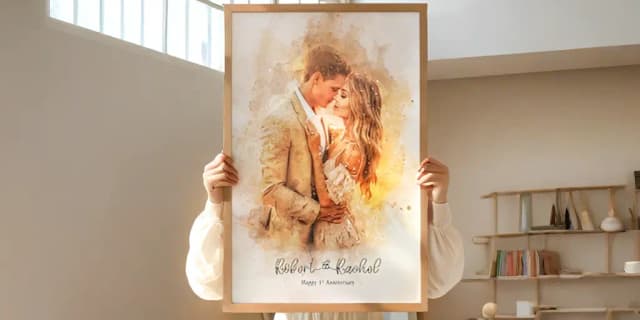 16" x 20" Custom Watercolor Photo Canvas Print - Digital File