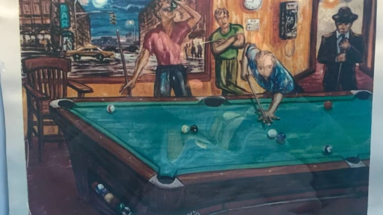 Billiard Art by Arthur Robins “CUT THROAT”