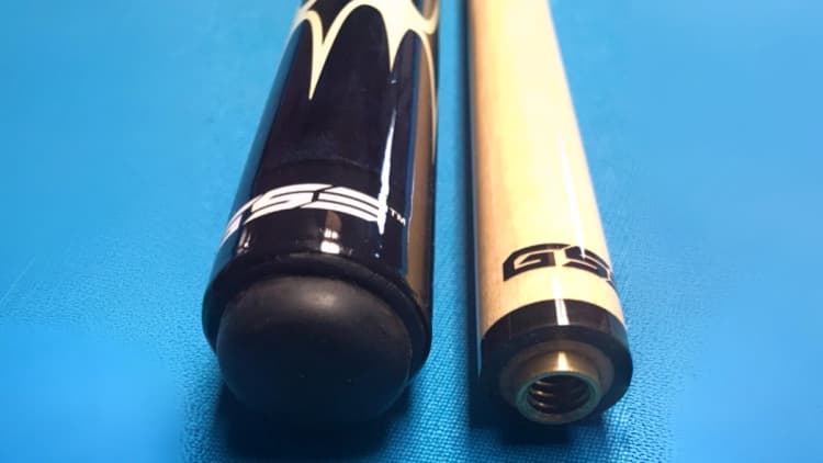 GSE Pool Cue – Dark Blue W/White Designs