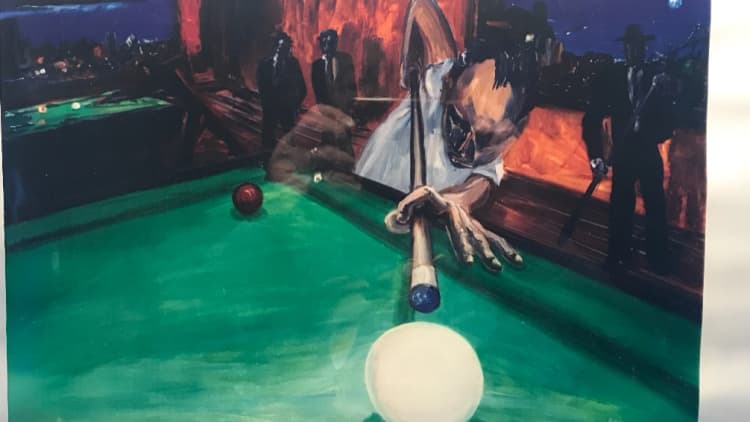 Billiard Art by Arthur Robins “POOL HUSTLER”